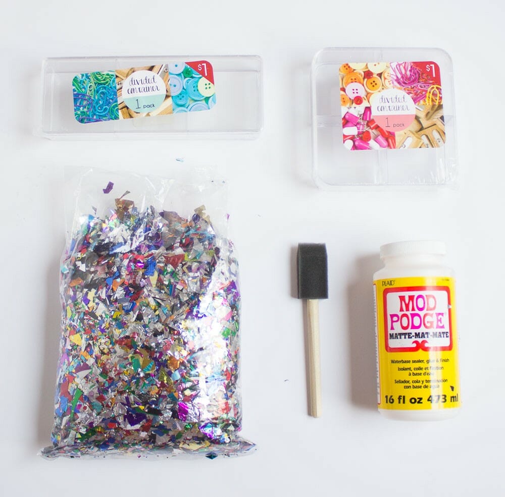 DIY Confetti Makeup Trays Supplies