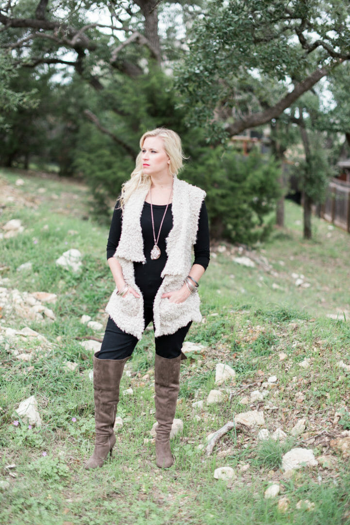 style tips for how to wear a faux fur vest