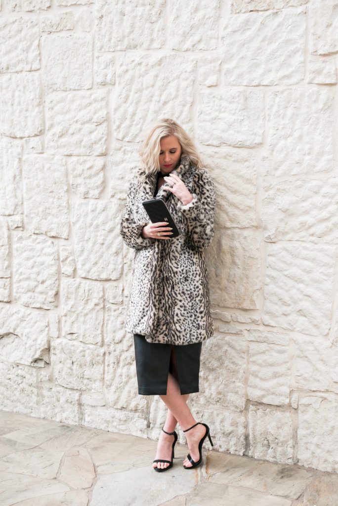 faux fur leopard coat