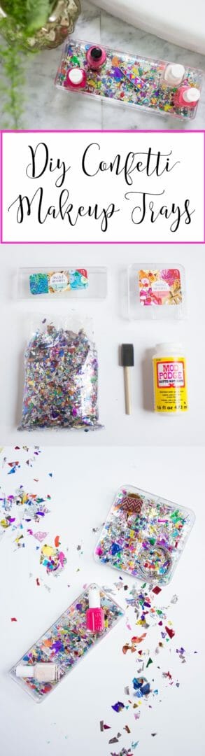 Great tutorial for DIY Confetti Makeup Trays