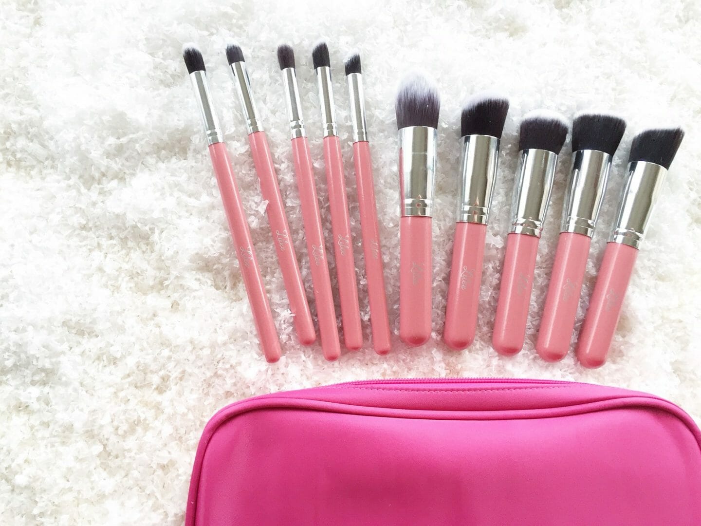 Beautiful set of makeup brushes
