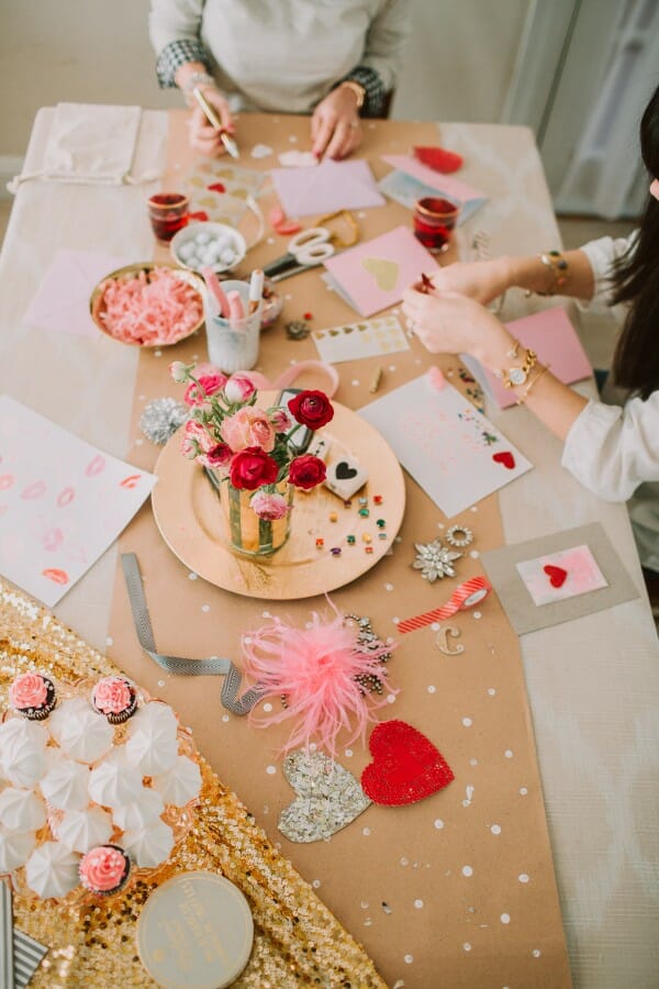 chic valentine's day card making party