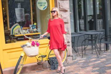 red and ruffles dress
